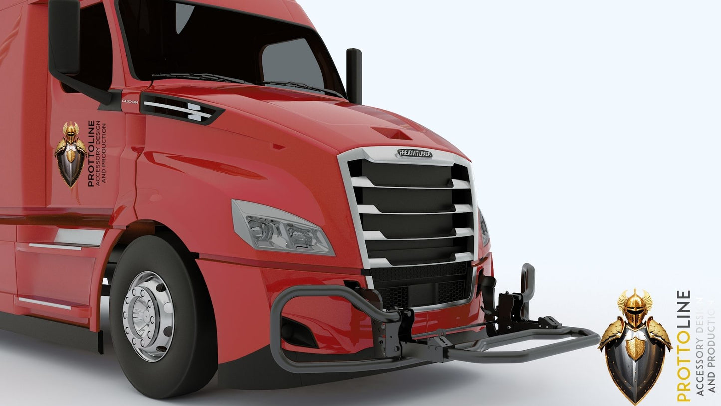 INTSUP FREIGHTLINER CASCADIA BLACK With Bracket Set Deer Animal Moose Guard Bumper Black