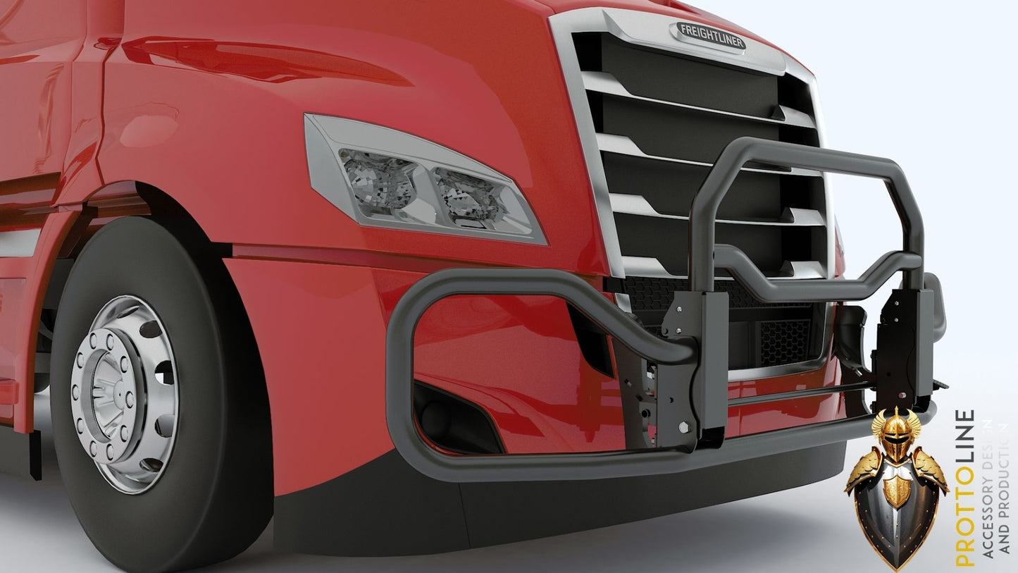 INTSUP FREIGHTLINER CASCADIA BLACK With Bracket Set Deer Animal Moose Guard Bumper Black