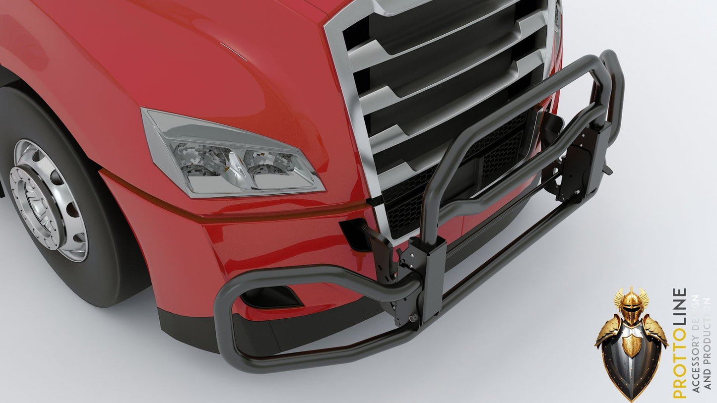 INTSUP FREIGHTLINER CASCADIA BLACK With Bracket Set Deer Animal Moose Guard Bumper Black